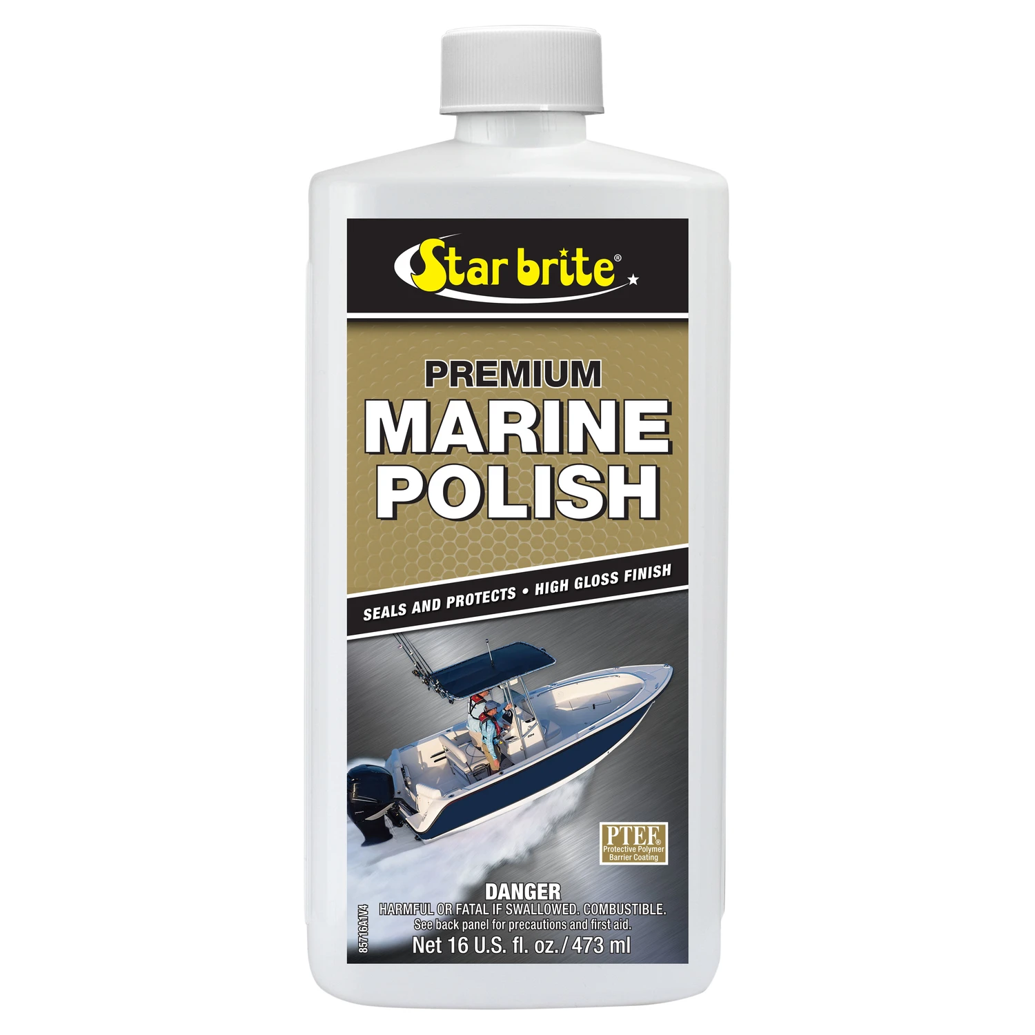 16 Oz. Ptef Marine Polish & Wax For Fiberglass, Metal, And Painted Surfaces
