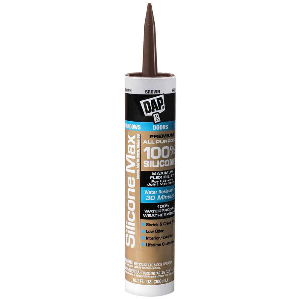 Silicone Max Premium Sealant, 10.1 Oz., 100% Silicone, Brown