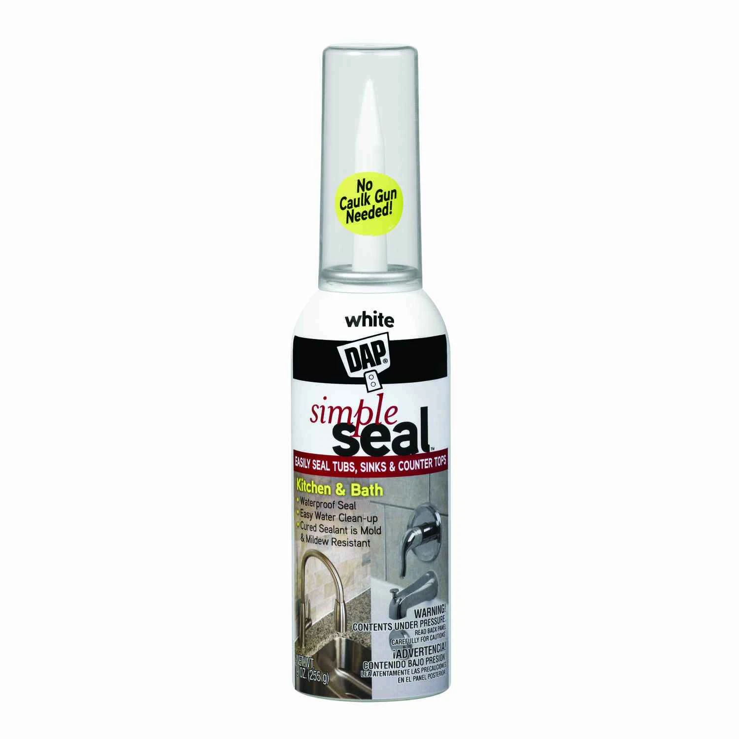 Simple Seal Kitchen & Bath Sealant, White, 9 Oz. - Easy Application