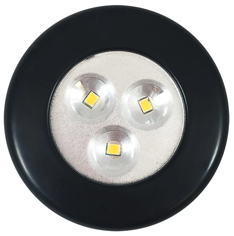 LED Light Up Spot Light, Push Lights, Battery-Operated, Black, 3-Pk.