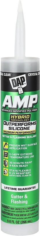 9 Oz. Advanced Modified Polymer Gutter And Flashing Sealant, Crystal Clear