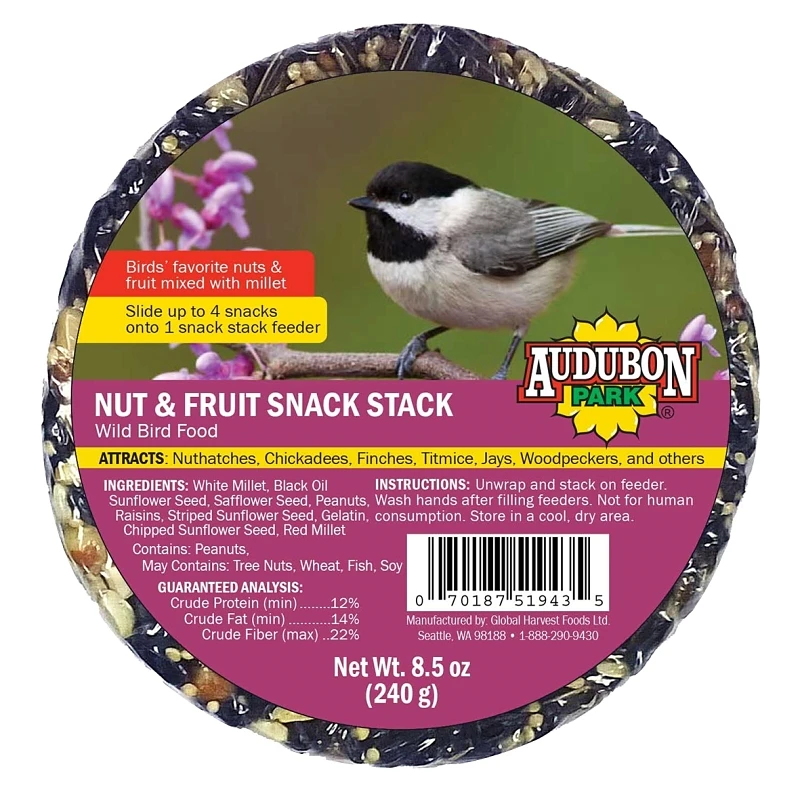 8.5 Oz. Nut & Fruit Snack Stack Bird Seed Cake