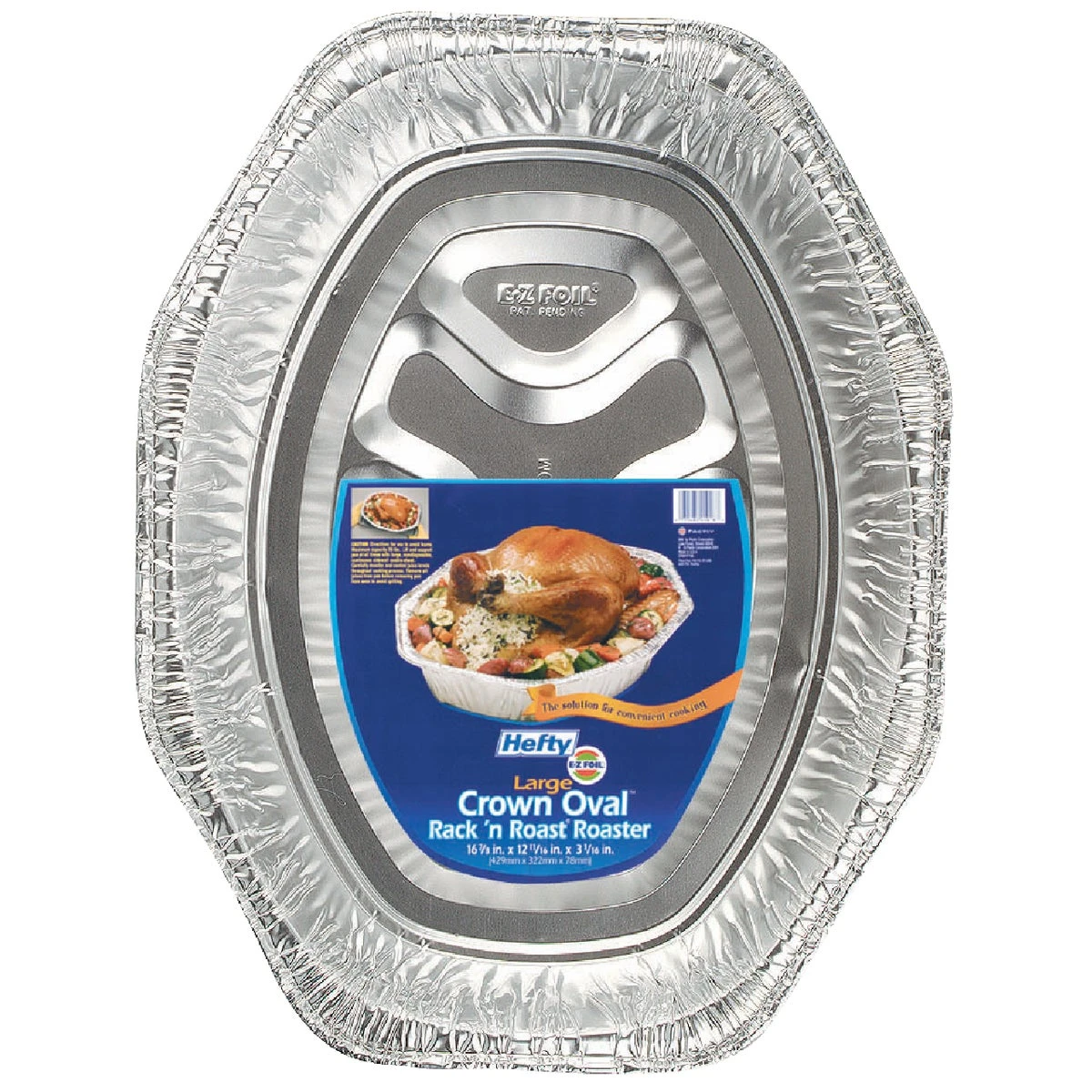 Ez Foil Aluminum Roaster Pan 20 Lb Silver With Built-in Rack