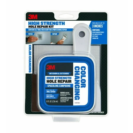High Strength Hole Repair Kit, with Color Changing Spackling