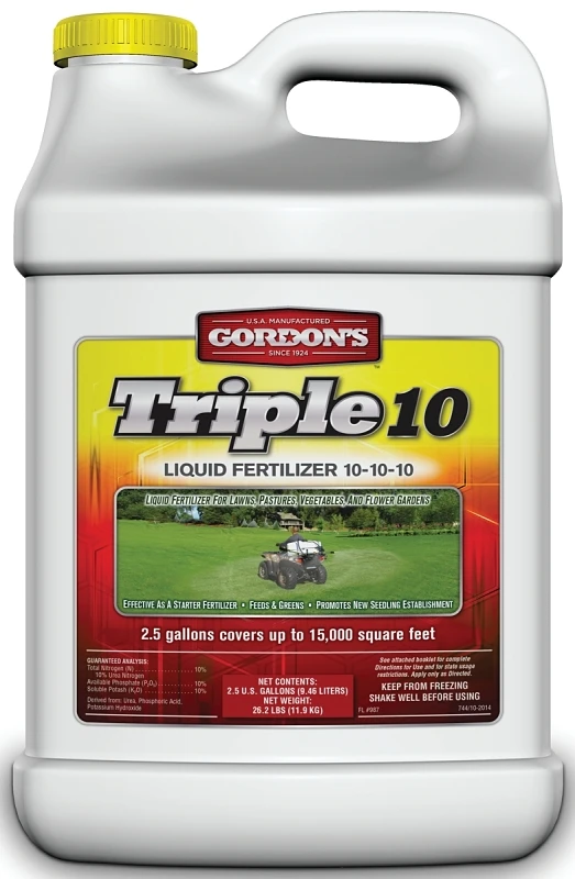 Triple 10 Liquid Fertilizer, 10-10-10 Concentrate, 2.5 Gallons