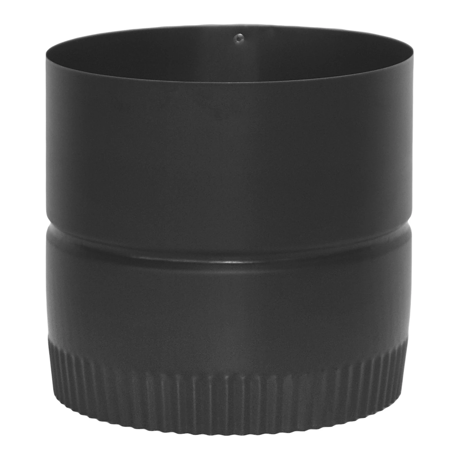 Black Stove Pipe Drip Free Adapter, 24 Gauge Steel, 6 Inch by 6 Inch