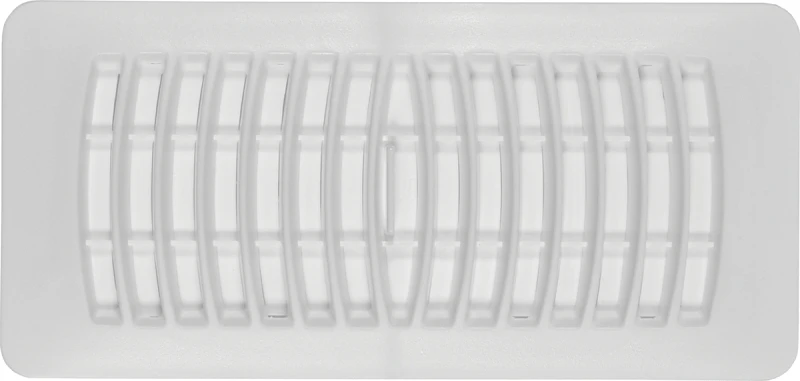 White Plastic Floor Register, 4 Inches by 10 Inches