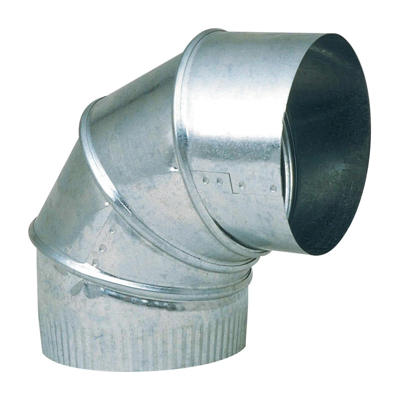 Galvanized Steel HVAC Duct Pipe Adjustable Elbow 90 Degree 24 Gauge 4 Inch