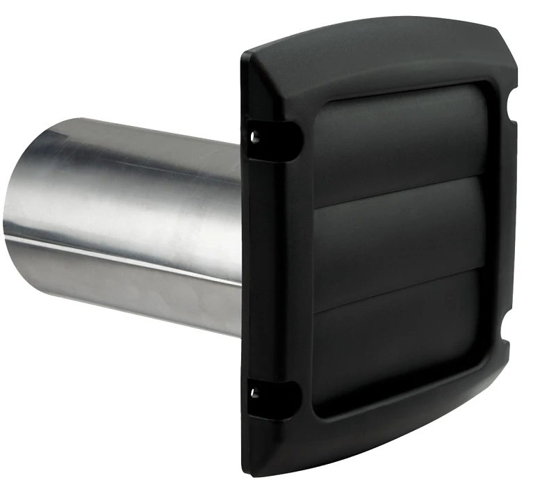 Provent 4 In. Black Louvered Dryer Vent Hood With 3 Louver Damper System