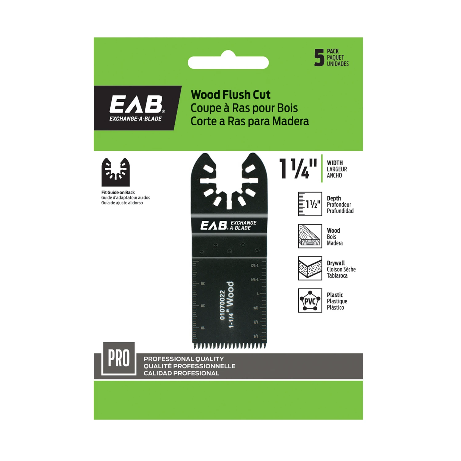 Flush Cut Oscillating Tool Blade, 1-1/4-In., 5-Pk.