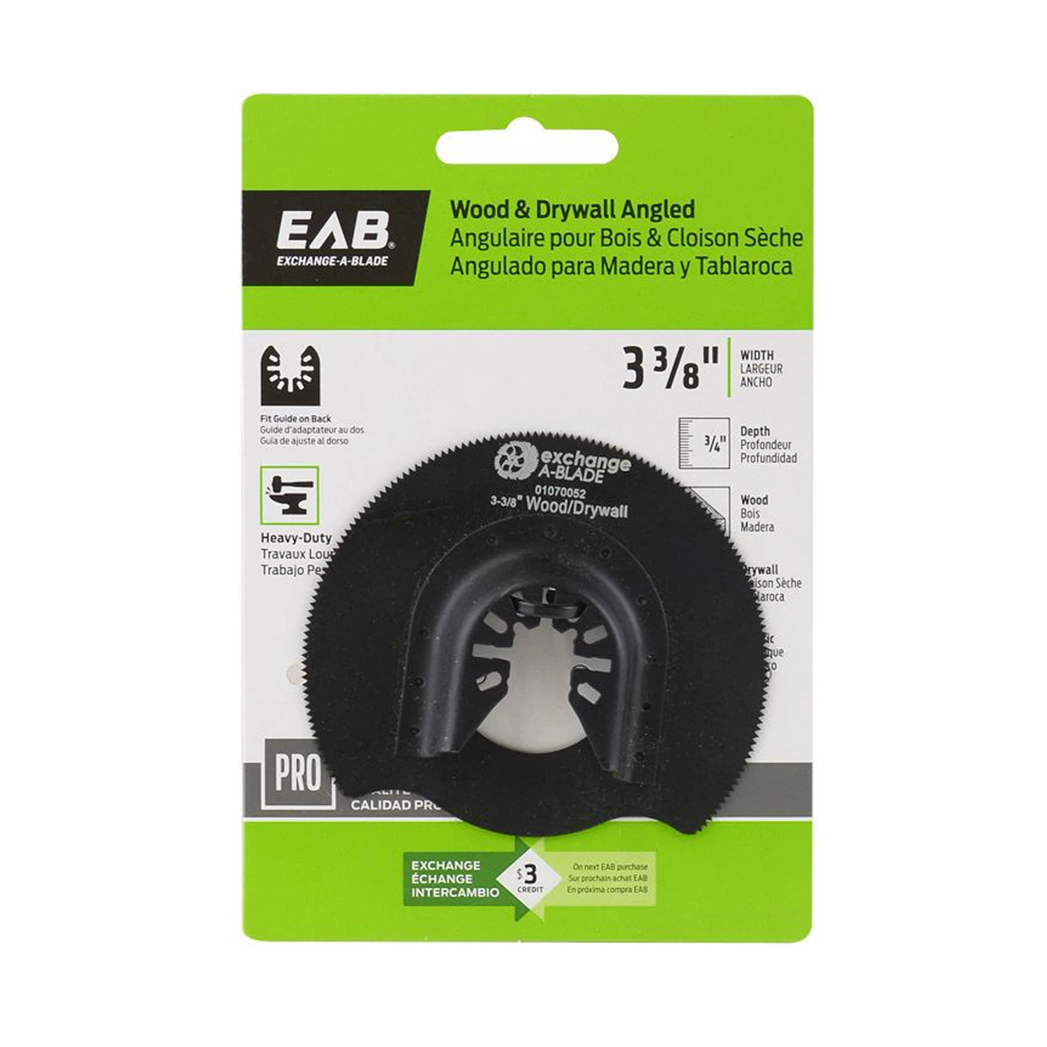 3 and 3/8 Inch Angled Oscillating Tool Blade for Precision Cutting