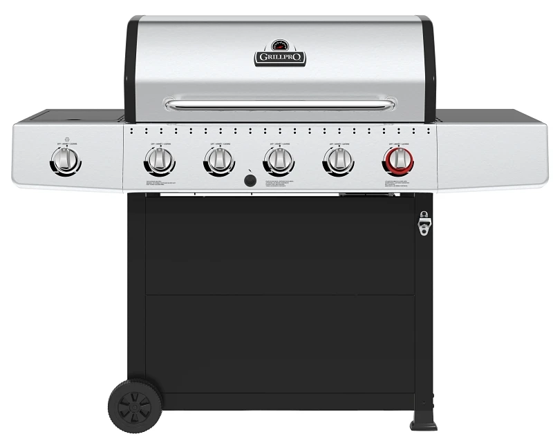 5-burner Stainless Steel & Black 52,000 Btu Lp Gas Grill With Side Burner