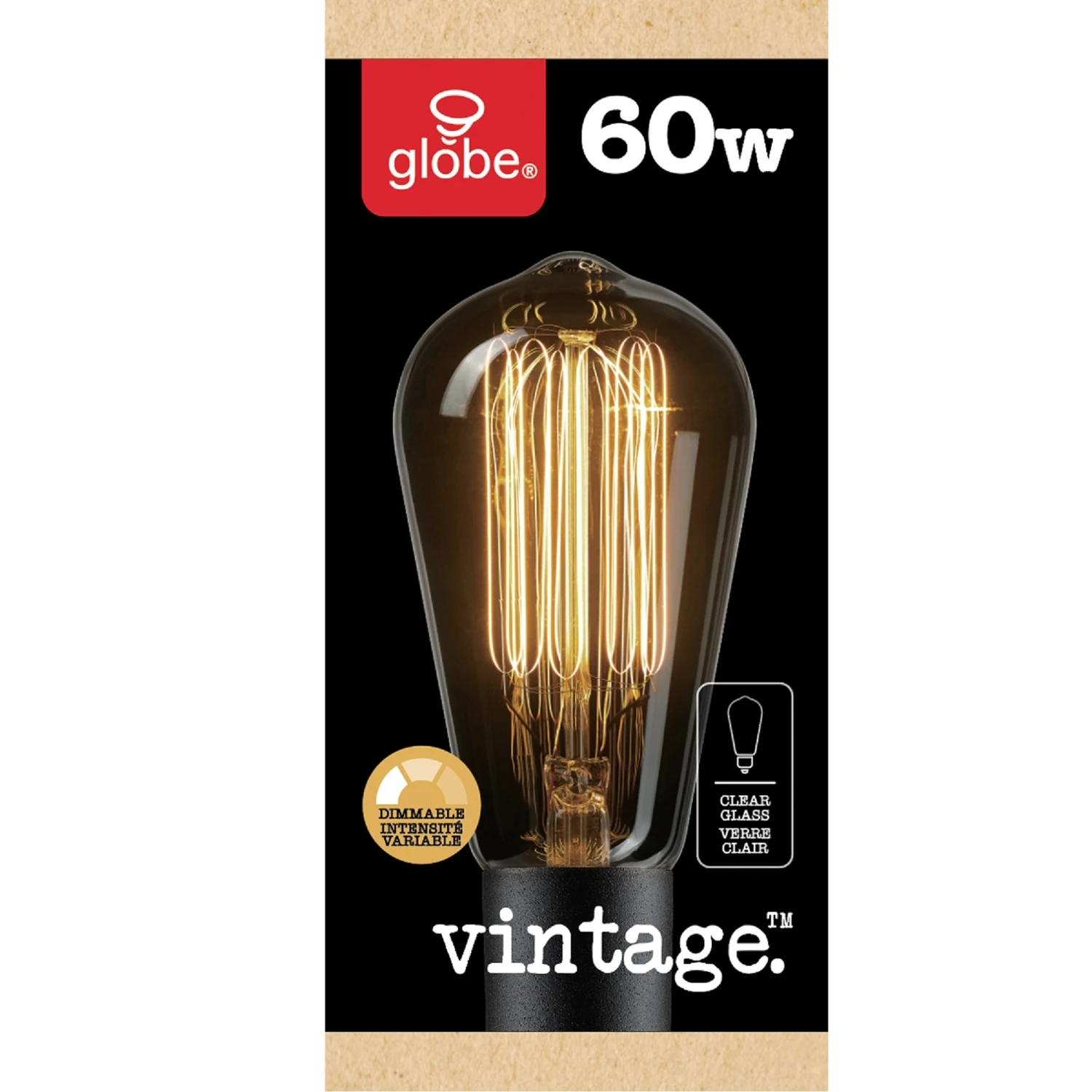 60-Watt Incandescent S60 Vintage Squirrel Cage Medium Base Light Bulb