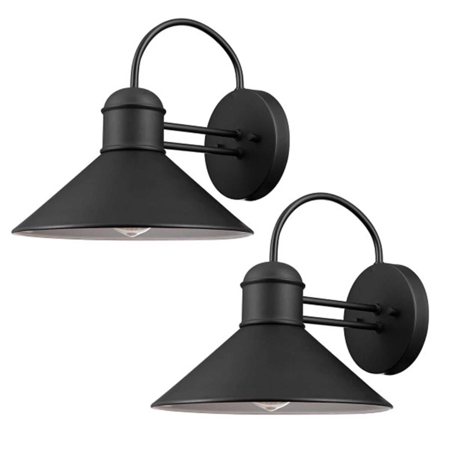Sebastien Collection Outdoor Wall Lantern, Matte Black, 2-Pk.