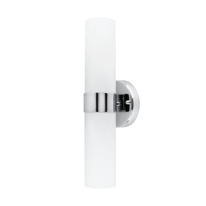 Champagne 2-light Chrome Vanity Fixture With White Opal Glass Shade
