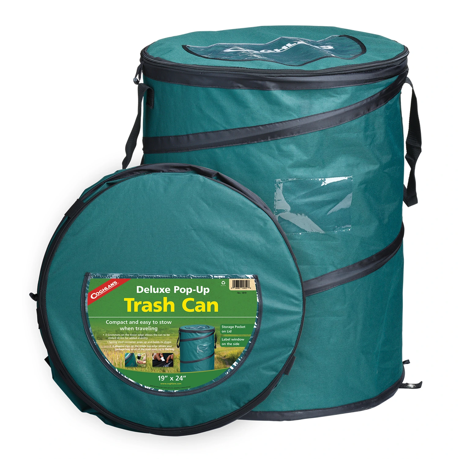 Coghlan's Deluxe Green Trash Can 24 in. H X 19 in. W X 19 in. L 29.5 gal 1 pk