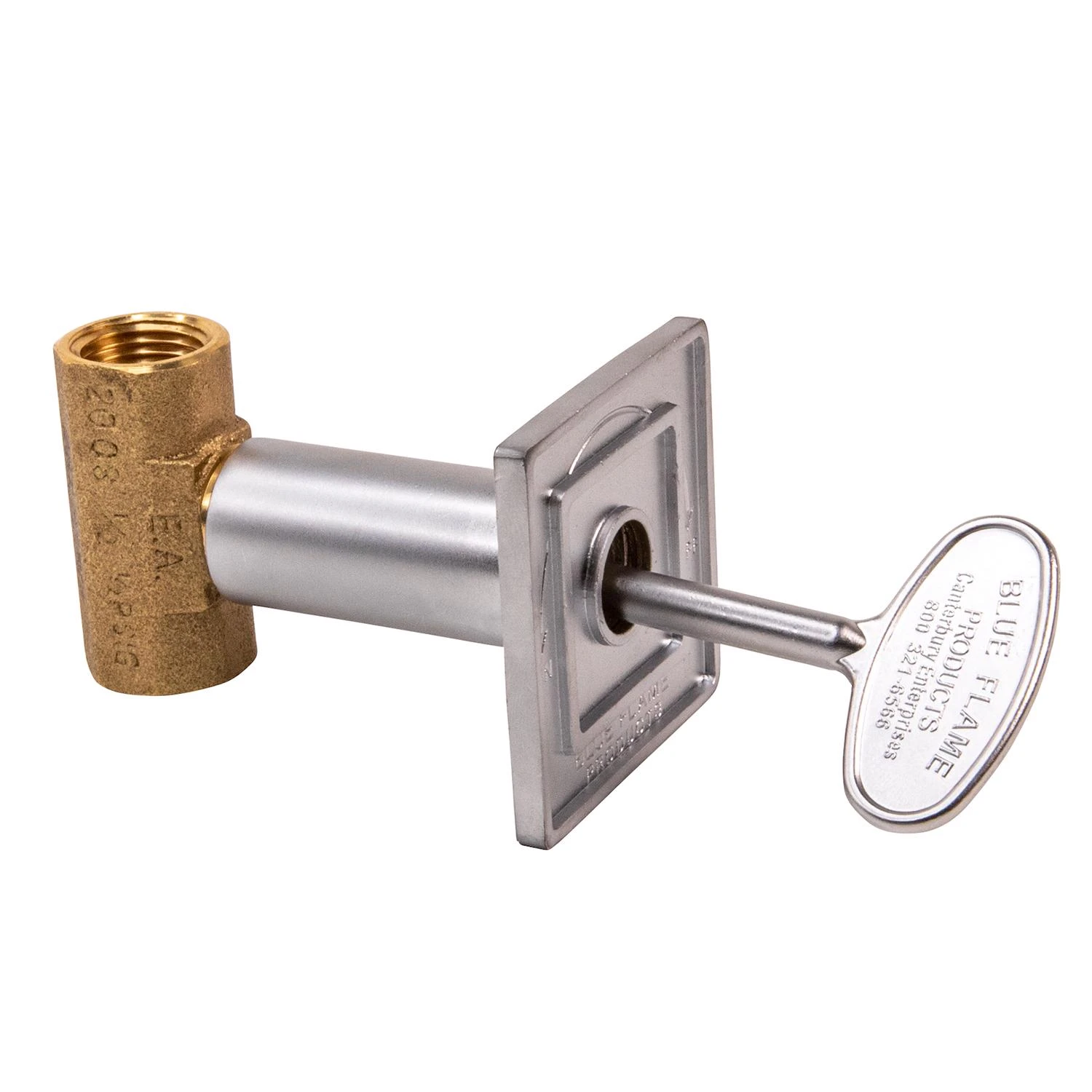 Satin Chrome Zinc Gas Valve Flange Kit With Multi-turn Valve