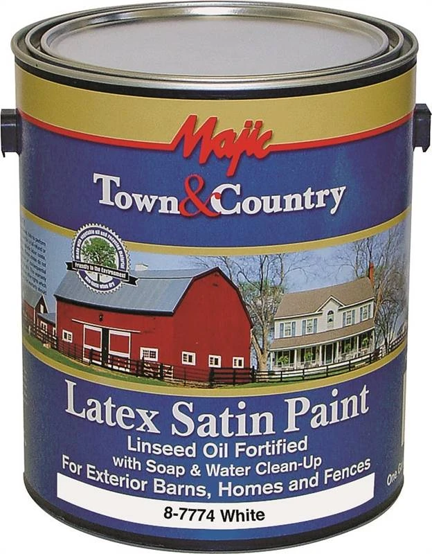 Town and Country Exterior Satin Latex Paint White One Gallon