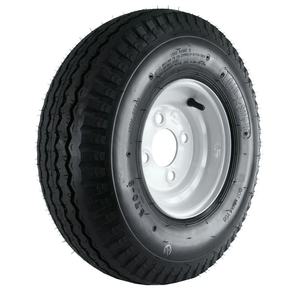 Loadstar 570-8 Lrb Trailer Tire & 4-hole Wheel, Model Dm508b-4i
