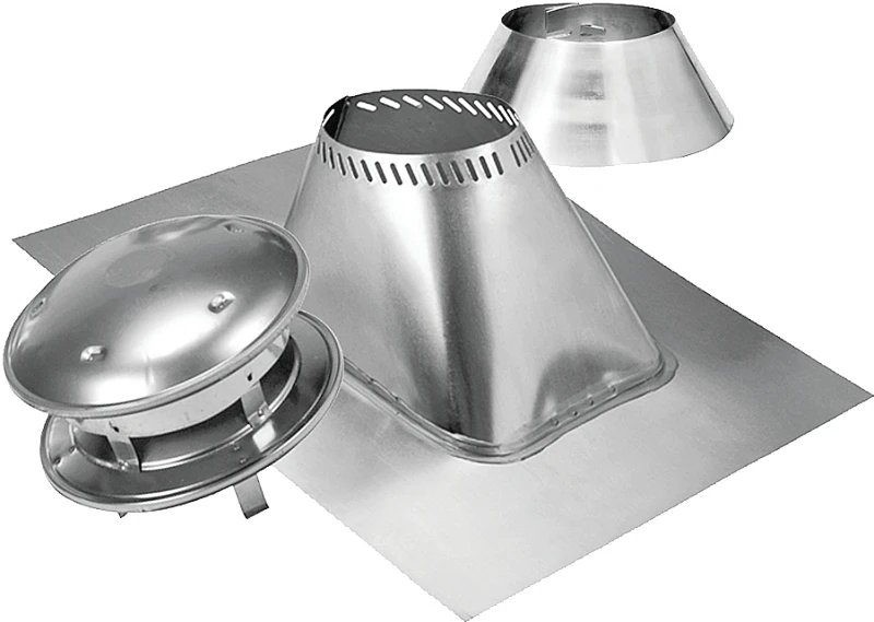 6 In. Stainless Steel Round Top Chimney Kit With Roof Flashing