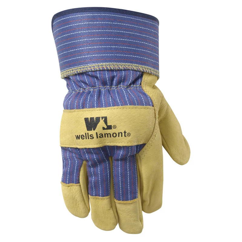Men's Leather Palm Gloves Palomino Large - Heavy Duty Work Gloves