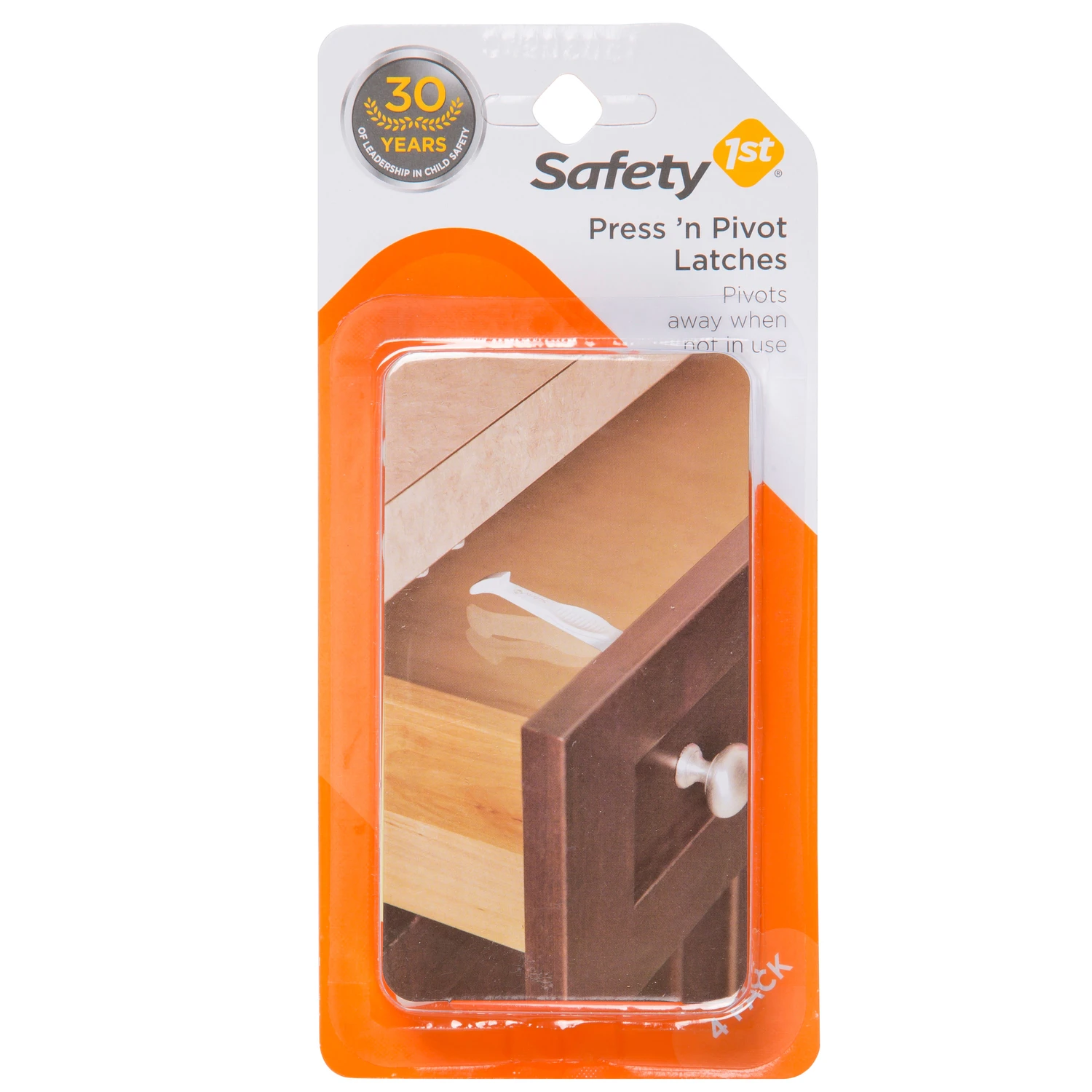 Safety 1st White Plastic Press n' Pivot Latch 4 pk