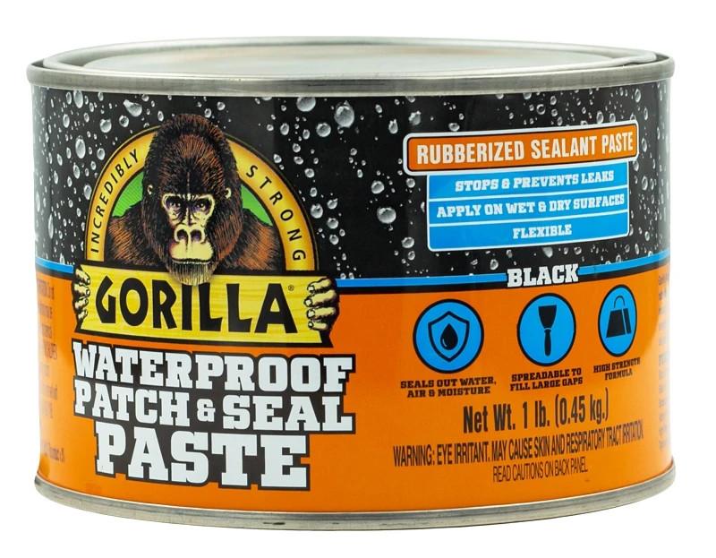 1 Lb. Black Waterproof Patch & Seal Paste - Flexible Rubberized Sealant