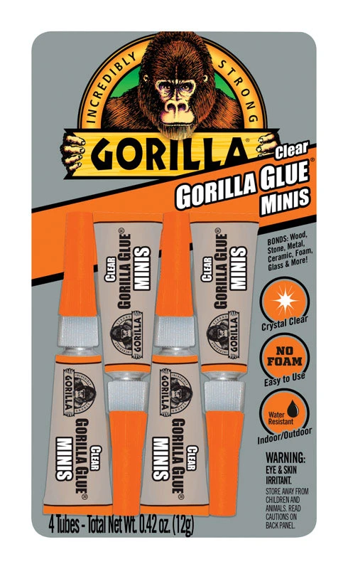 Gorilla High Strength Glue Clear All Purpose Adhesive 4 pk