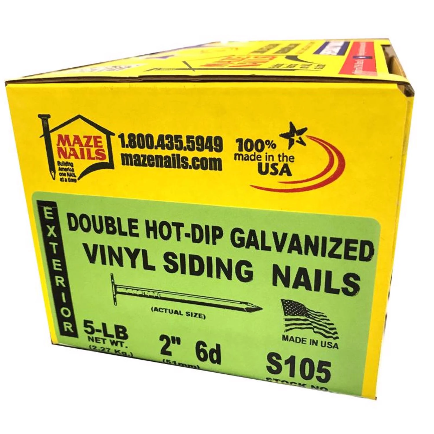 2 In. Hot-dipped Galvanized Steel Siding Nail Large Head 5 Lb Box