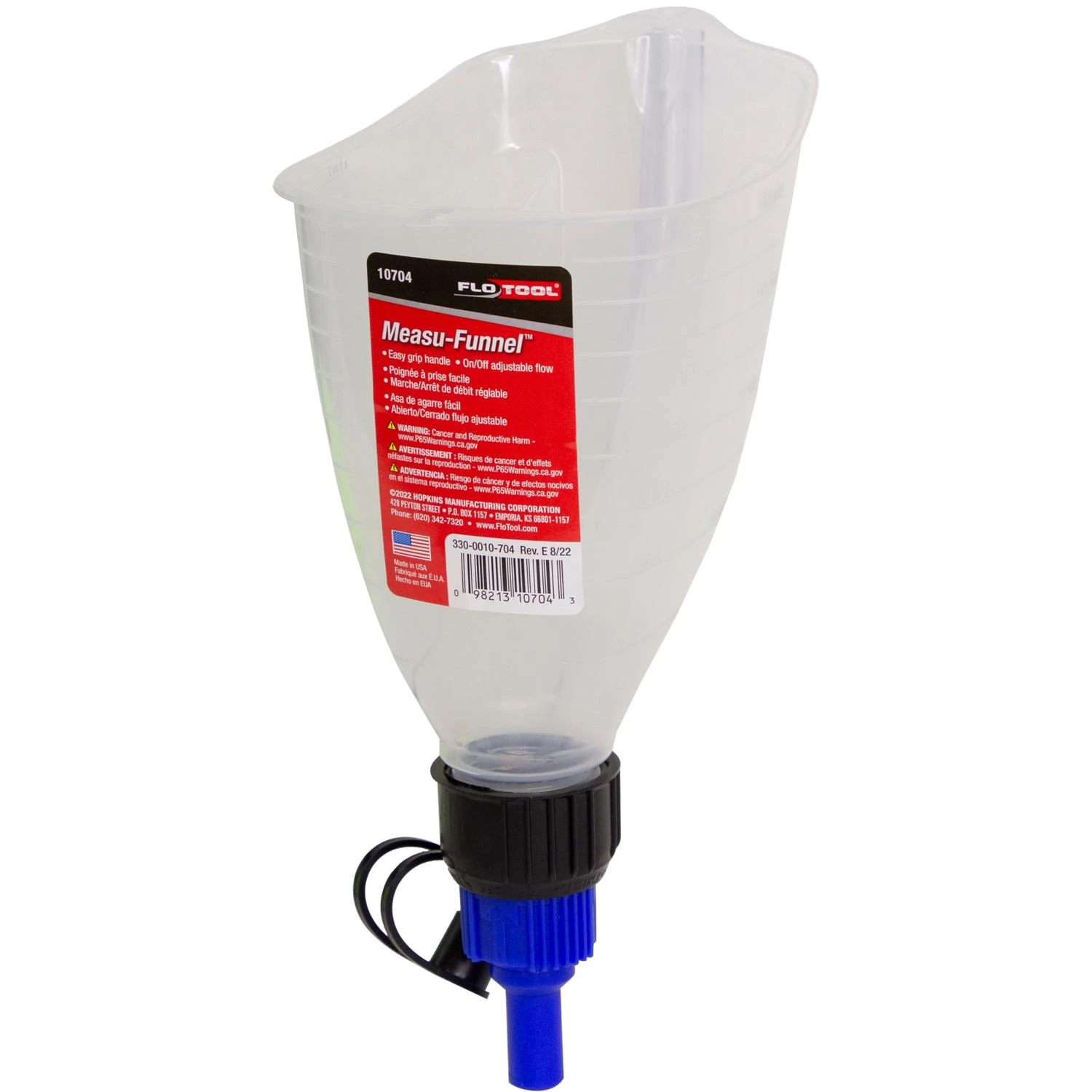 Measu-funnel Multicolored Plastic Measuring Funnel With On/off Spout