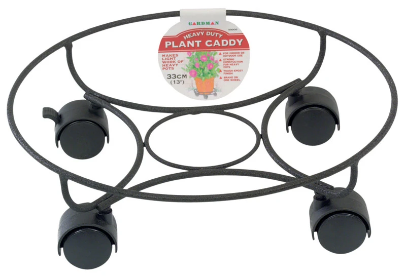 Gardman 4.5 In. H X 13 In. W Heavy Duty Metal Planter Caddie In Black