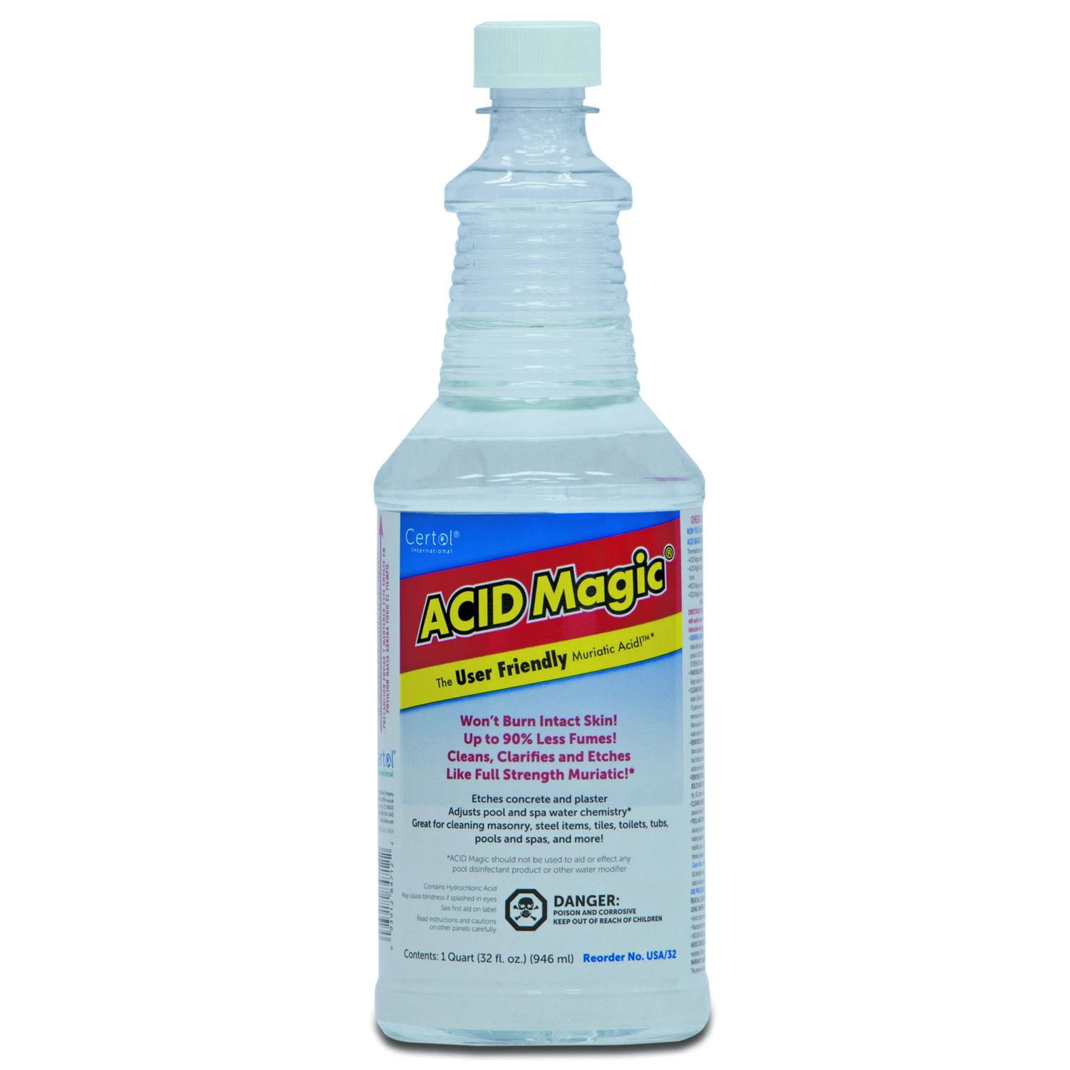 Muriatic Acid 1 Quart Liquid - Full Strength Cleaner