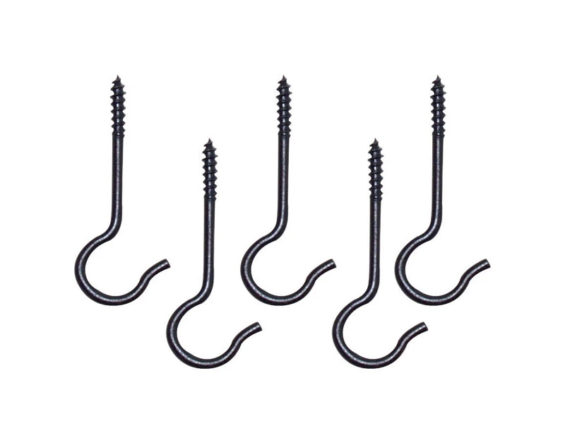 Ceiling Plant Hook, Black, 2.6 x .7 In., 5-Pk.