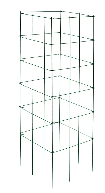 46 In. Galvanized Wire Square Tomato Cage Tower - Durable Plant Support