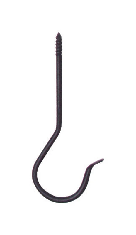 Panacea 6 In. Black Powder-coated Wrought Iron Threaded J-hook Plant Hanger 1 Pk