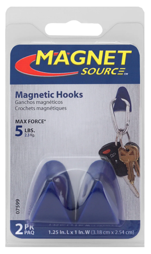 Magnet Hooks With Gripper Pads, 2-Pk.