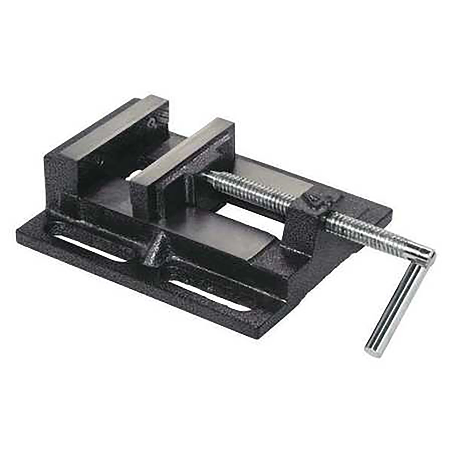 4 Inch Cast Iron Drill Press Vise With Swivel Base And Grooved Jaws