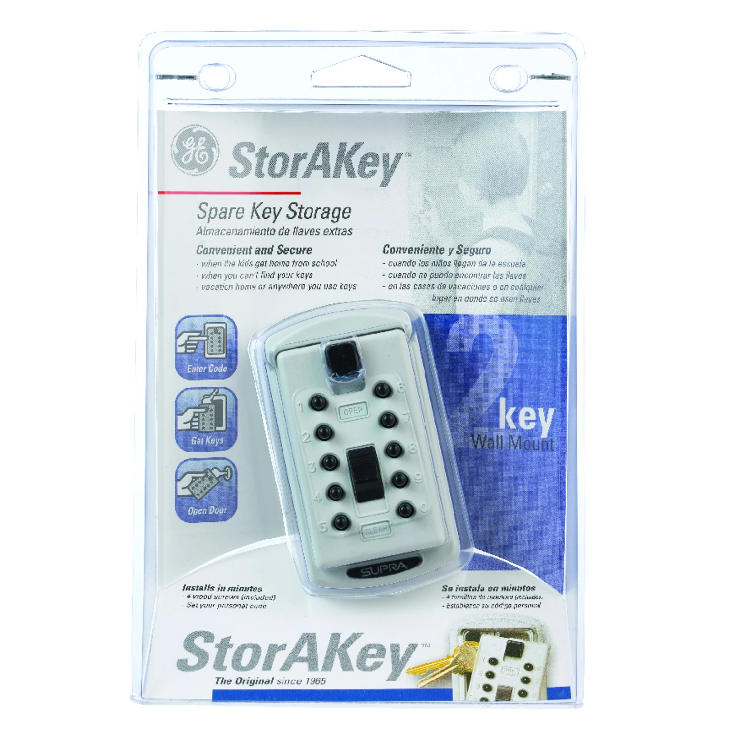 Lock Box Key Safe, Screw Mount, Push Button Access