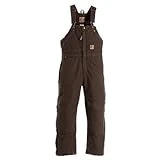 Bb21bbr480 Youth Washed Insulated Bib Overall, Bark - Extra Large