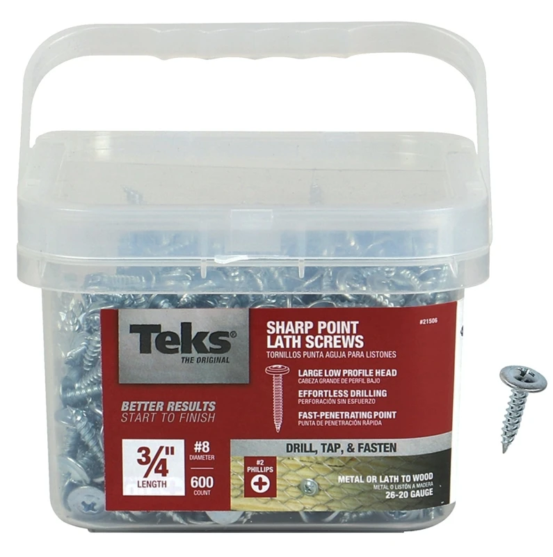 Lath Screws, Metal To Wood/Metal, #8 x 3/4 In., 600-Pk.
