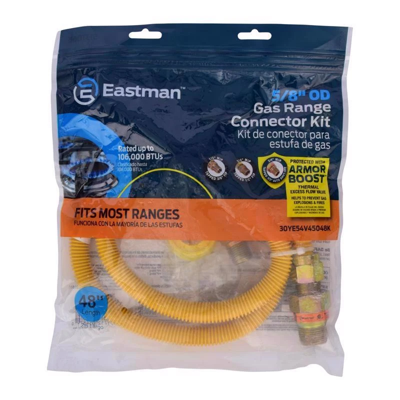1/2 In. Fip X 1/2 In. D Mip 48 In. Stainless Steel Gas Range Installation Kit