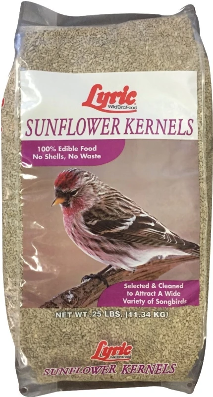 Sunflower Kernels Bird Food, 25 Pounds Bag, High Energy Wild Bird Feed