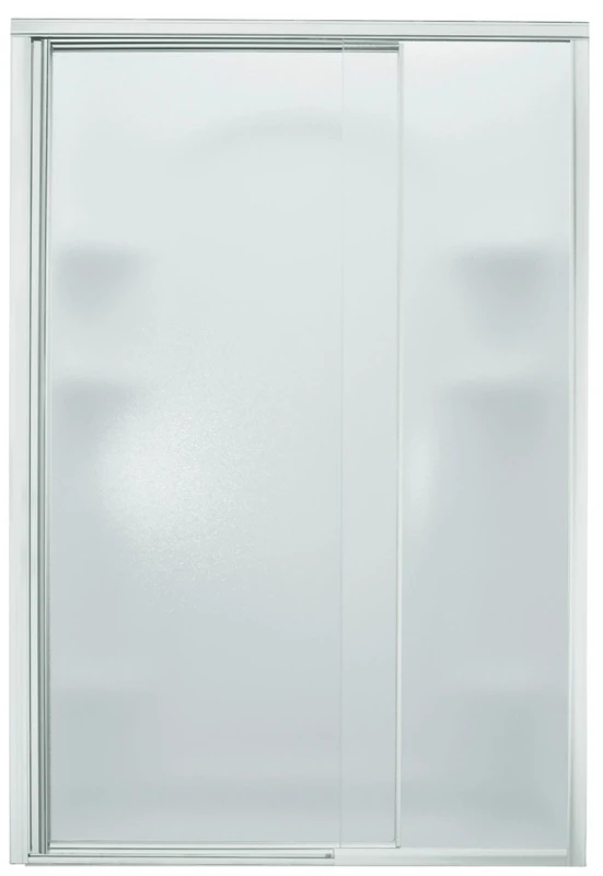 Vista Pivot Ii 48 In. W X 65-1/2 In. H Chrome Pebbled Glass Shower Door