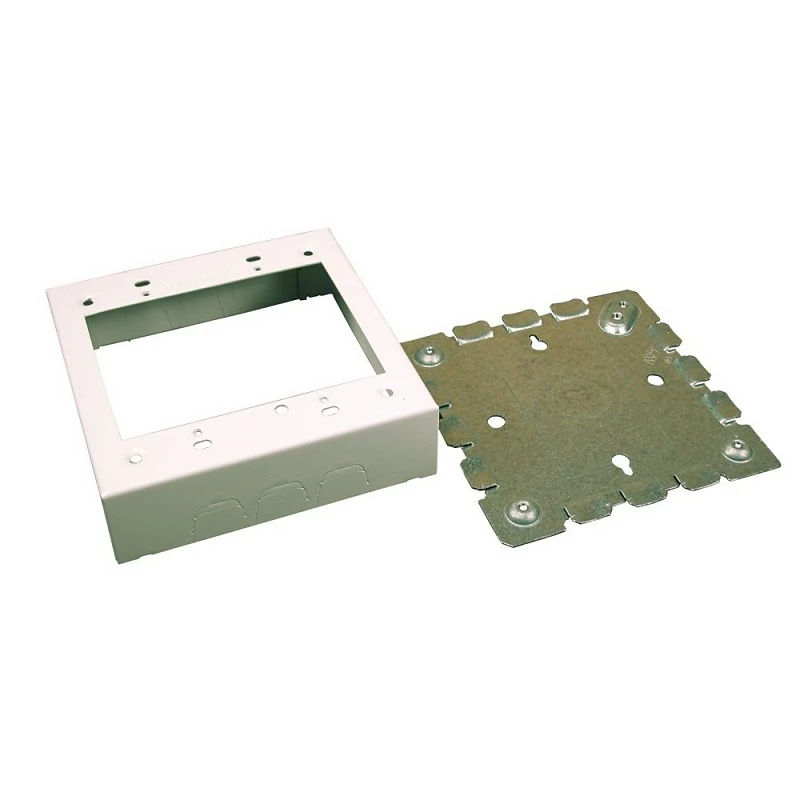 2-gang Metal Outlet Box, 1-3/8-inch Depth, White, Model Bw32