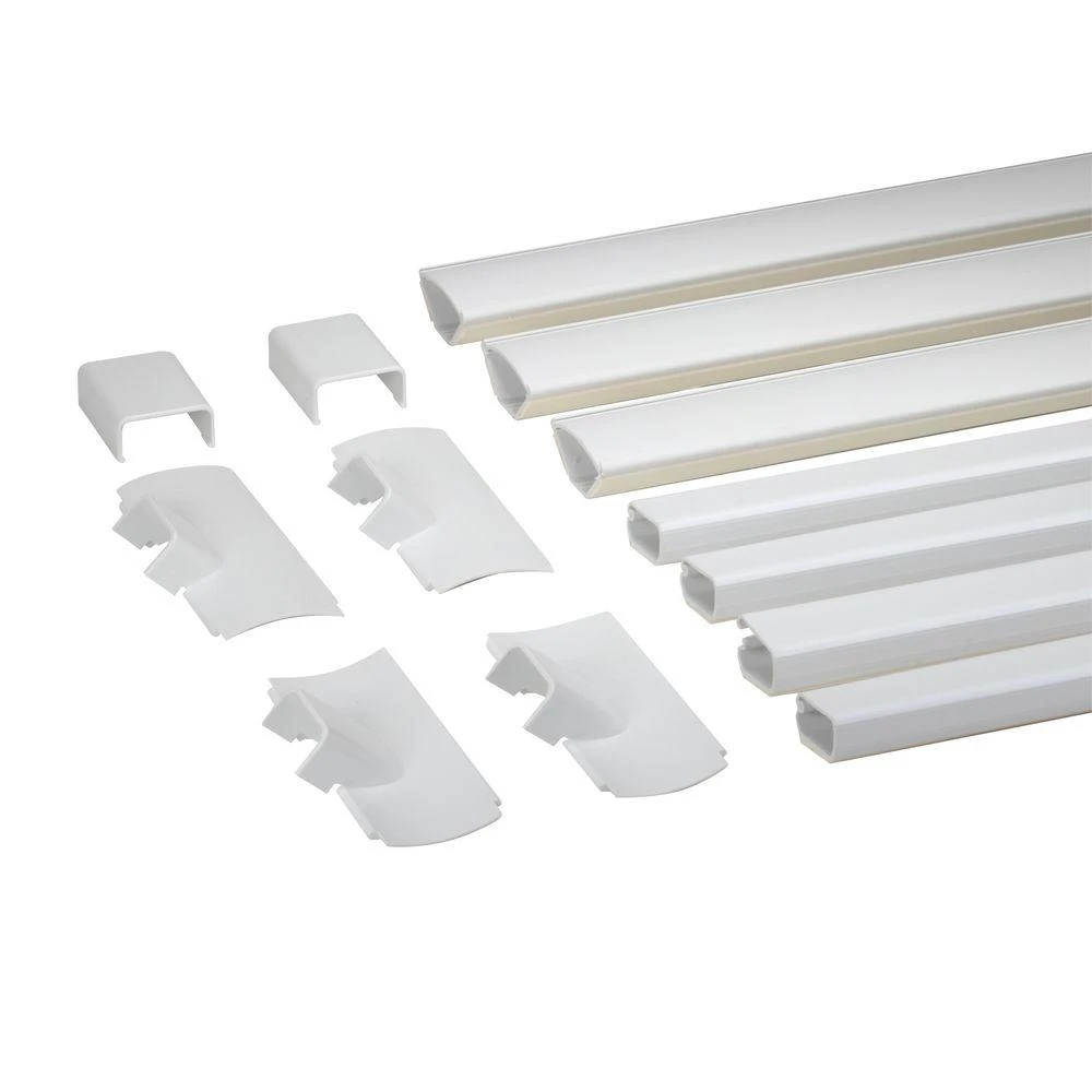 C4050 White Home Entertainment Cord Cover Kit - 13 Pieces, 4.5" X 48"