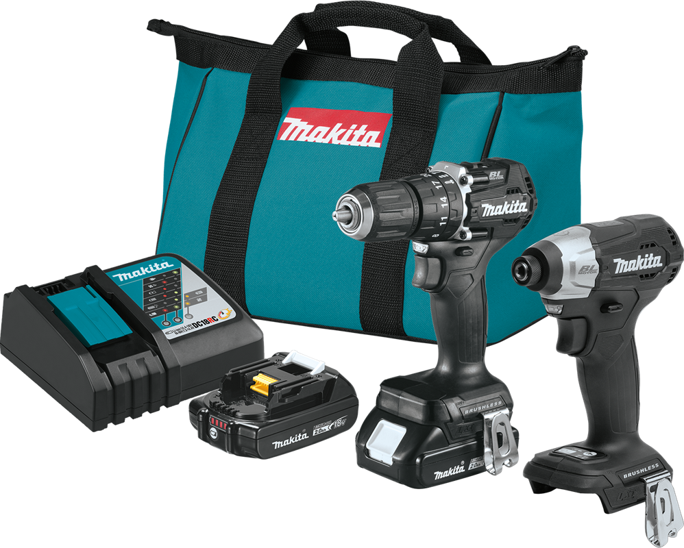 18-Volt Lithium-Ion LXT Cordless Sub-Compact Hammer Drill Driver and Impact Driver Combo Kit with Brushless Motors and Two Batteries