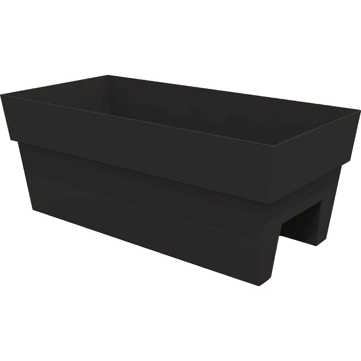Finley 24 In. W. Recycled Ocean Plastic Black Deck Rail Planter