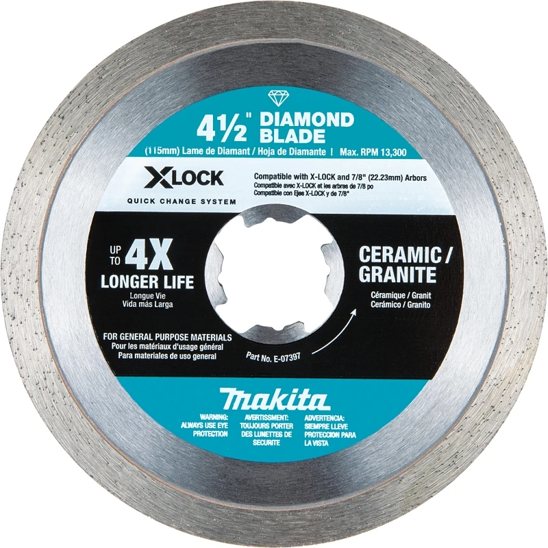 X-lock 4-1/2 In. Continuous Rim Diamond Blade For Dry/wet Cutting
