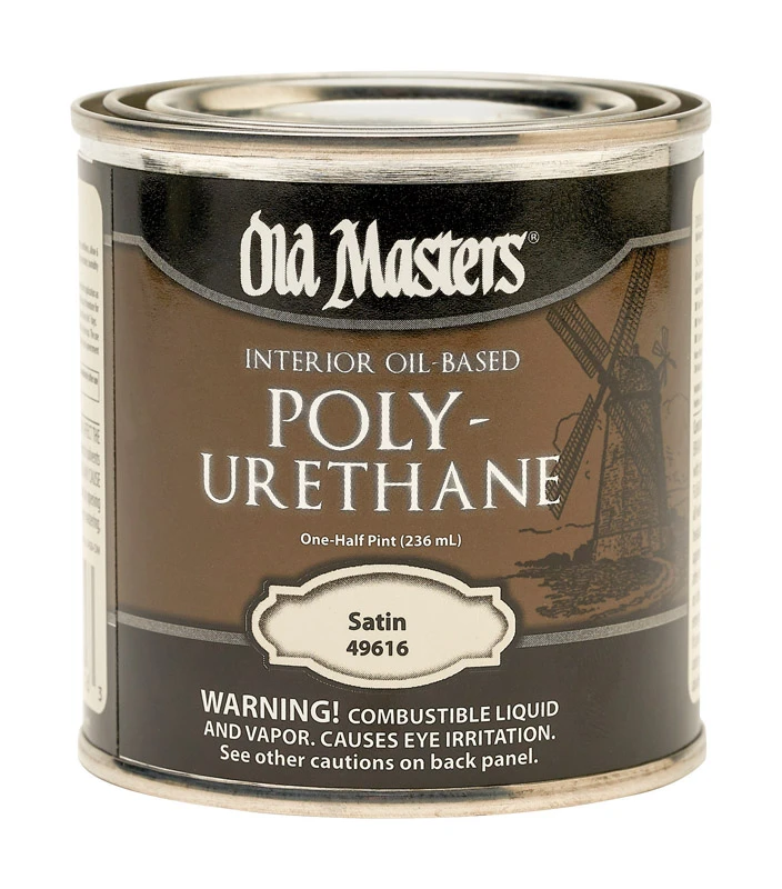 Oil-Based Clear Satin Polyurethane Finish, 0.5 Pint Container