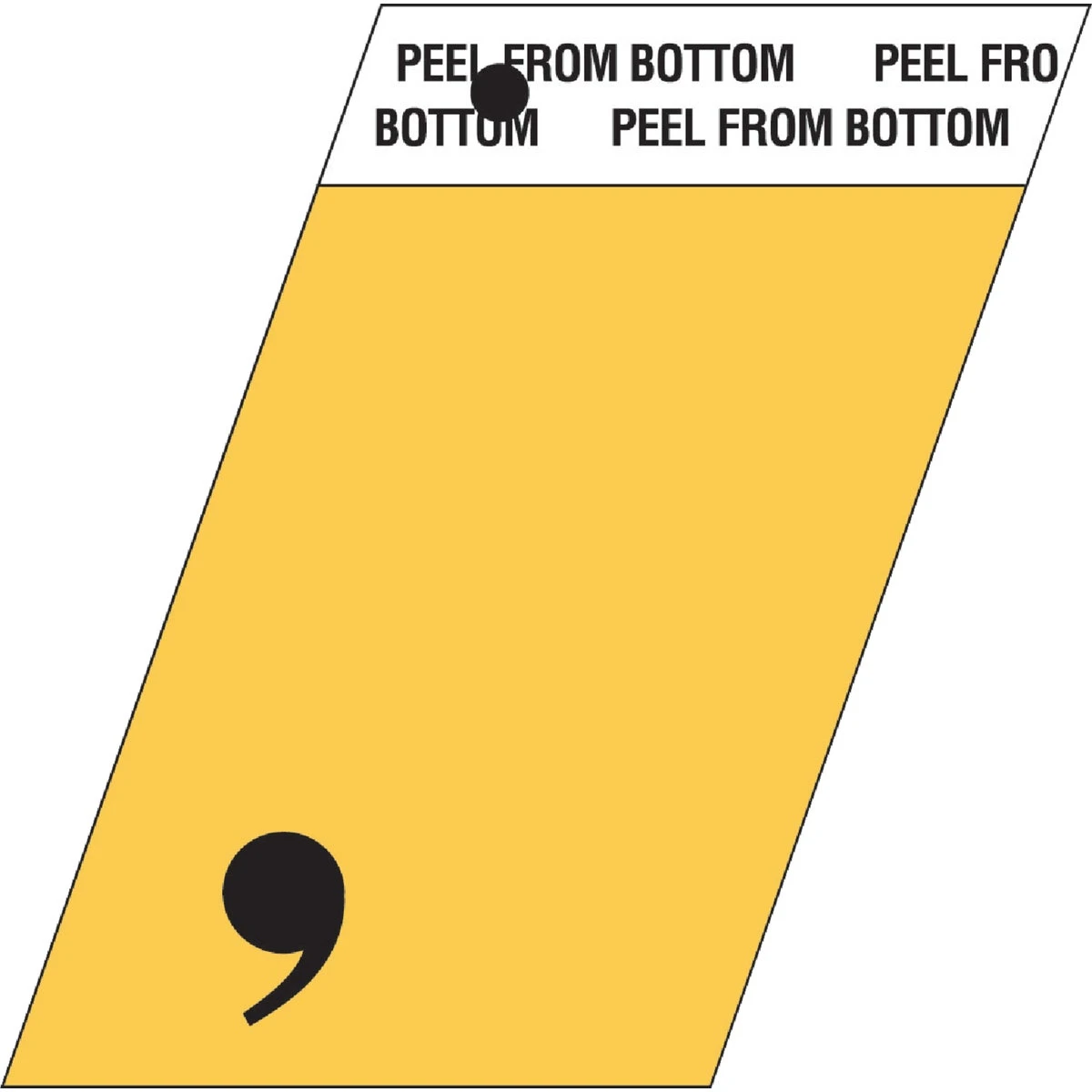 House Address Letter Comma, Angle-Cut, Gold and Black Aluminum, Adhesive Backed, 1.5 Inch